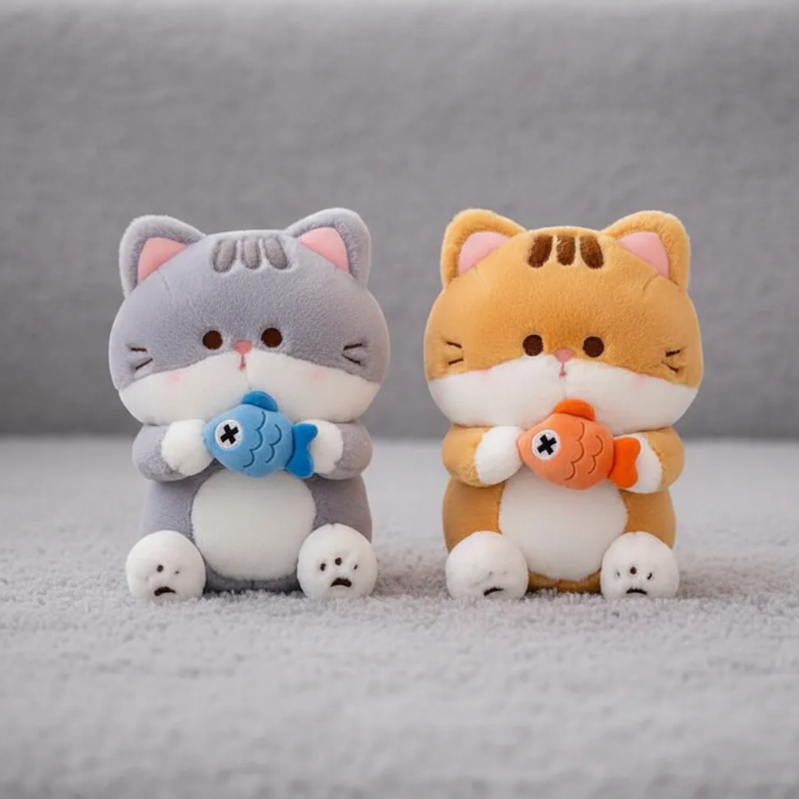 Peluche Gato Kawaii Con Pescado  6