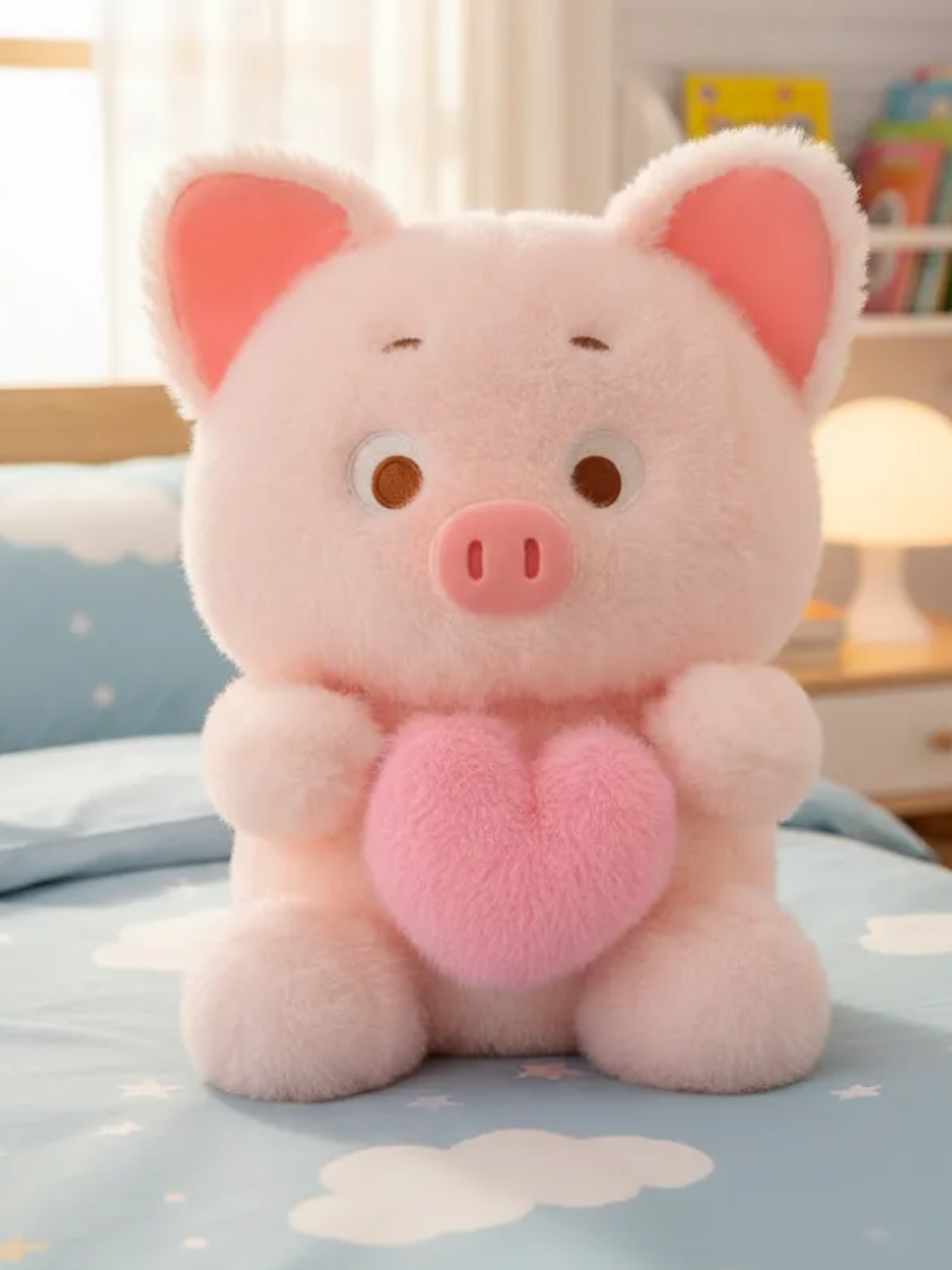 Peluche Chanchito Rosado Con Corazón Tierno 23cm 3