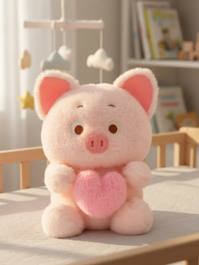 Peluche Chanchito Rosado Con Corazón Tierno 23cm 1