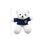 Oso De Peluche Blanco Con Chaleco Azul Tejido 23 Cm  - Miniatura 6