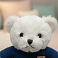 Oso De Peluche Blanco Con Chaleco Azul Tejido 23 Cm  - Miniatura 2