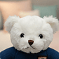 Oso De Peluche Blanco Con Chaleco Azul Tejido 23 Cm  - Miniatura 2