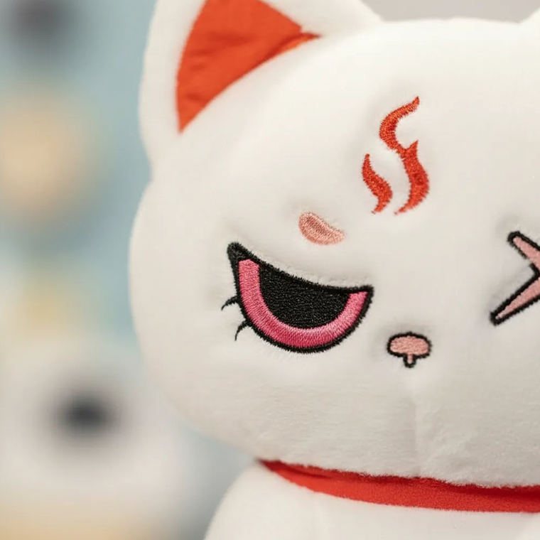 Peluches Gato Kawaii Anime Demonio Angel Blanco Negro 5
