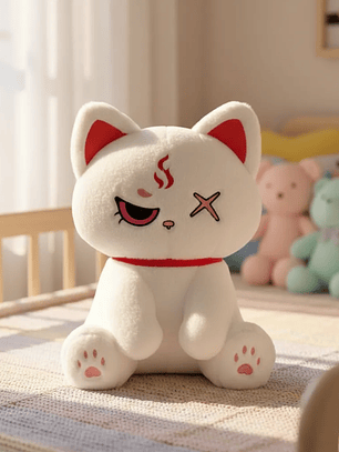 Peluches Gato Kawaii Anime Demonio Angel Blanco Negro