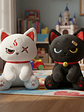 Peluches Gato Kawaii Anime Demonio Angel Blanco Negro - Miniatura 6