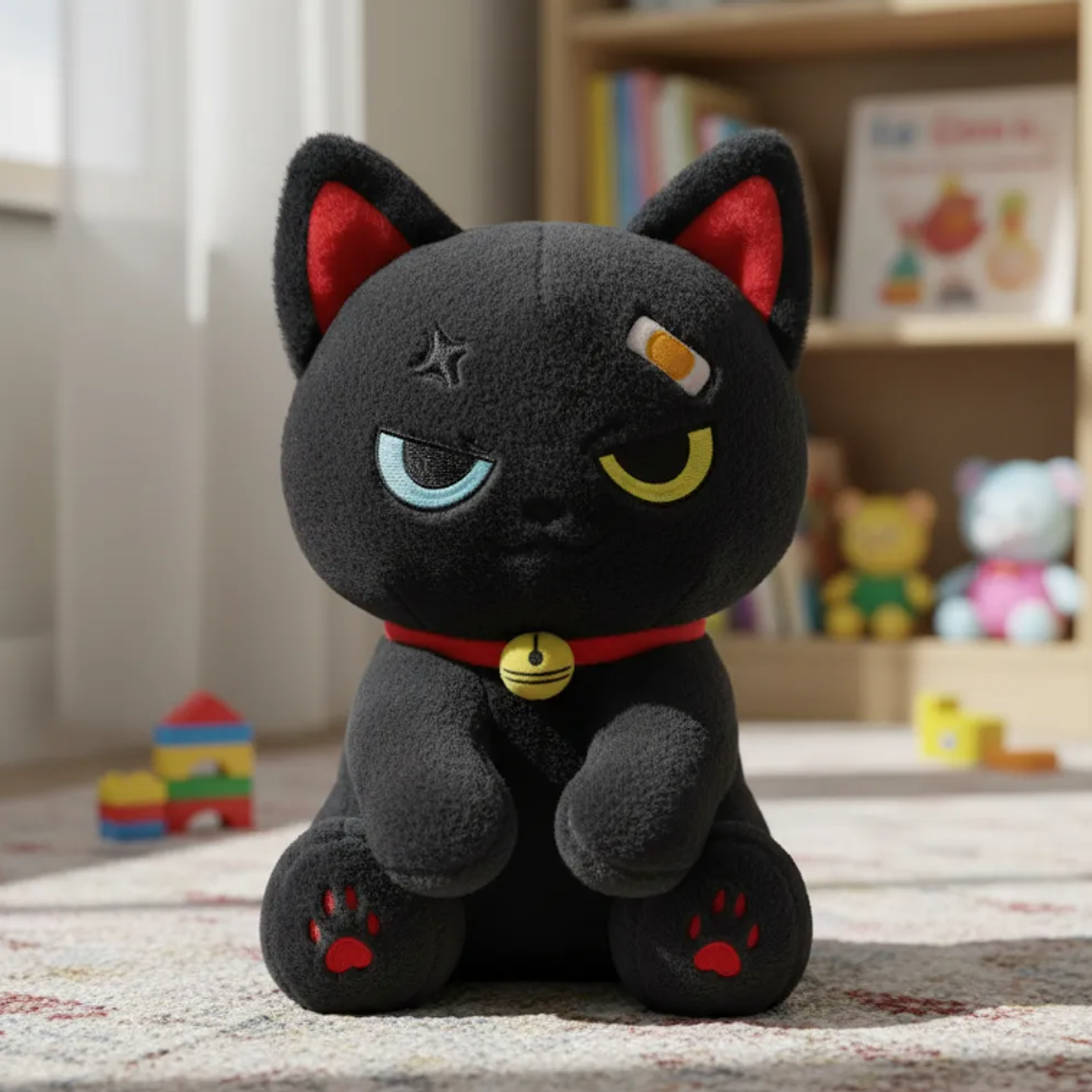 Peluches Gato Kawaii Anime Demonio Angel Blanco Negro 7