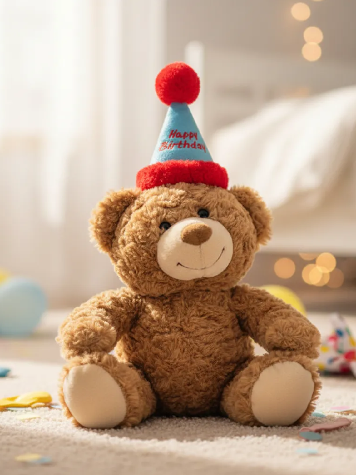 Oso De Peluche Con Gorro Feliz Cumpleaños 35 Cm Regalo 1