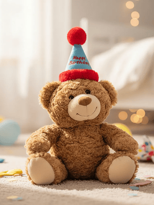 Oso De Peluche Con Gorro Feliz Cumpleaños 35 Cm Regalo