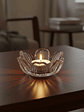 Portavelas De Vidrio Cristal Diseño Flor De Loto Decorat - Miniatura 2