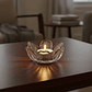 Portavelas De Vidrio Cristal Diseño Flor De Loto Decorat - Miniatura 2