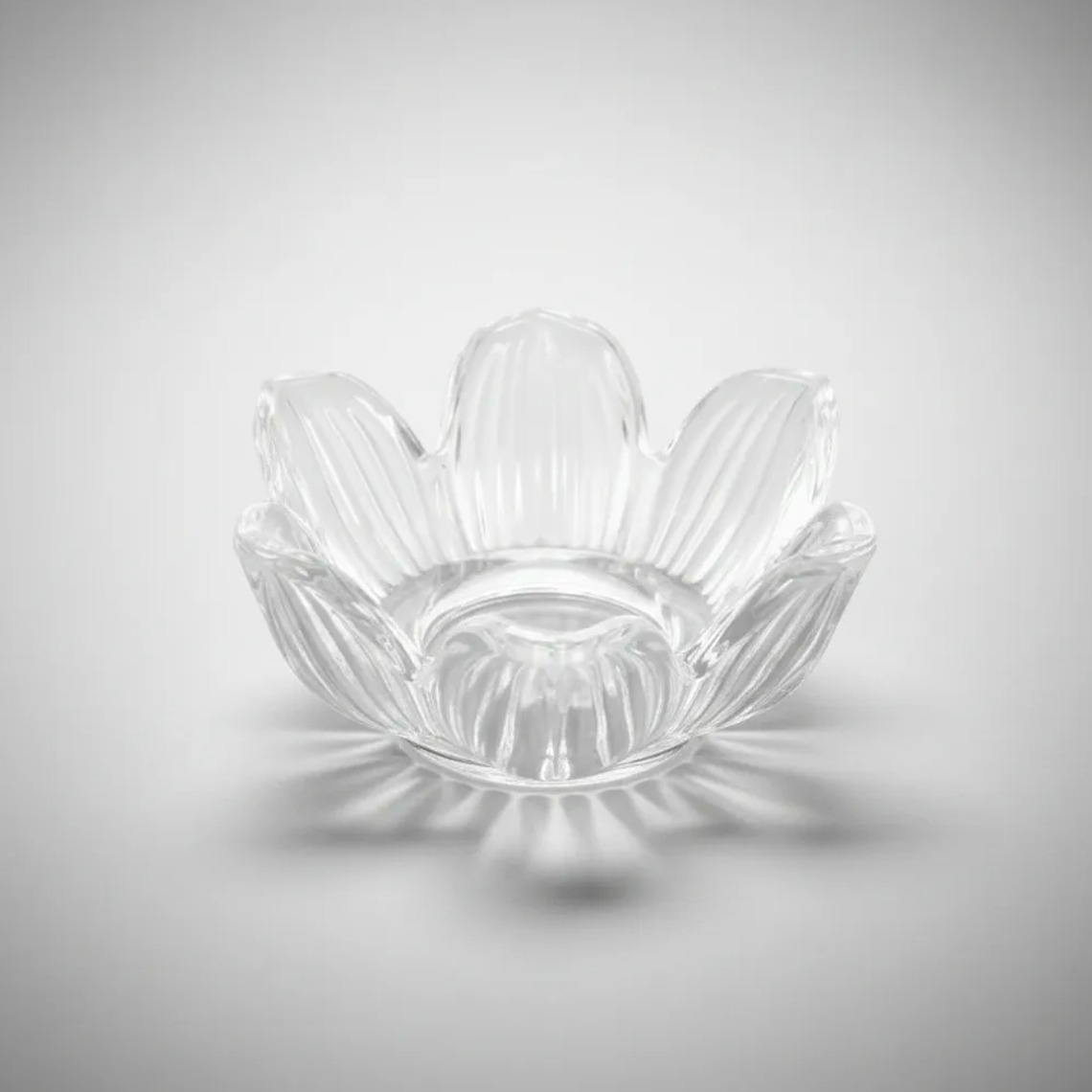 Portavelas De Vidrio Cristal Diseño Flor De Loto Decorat 3