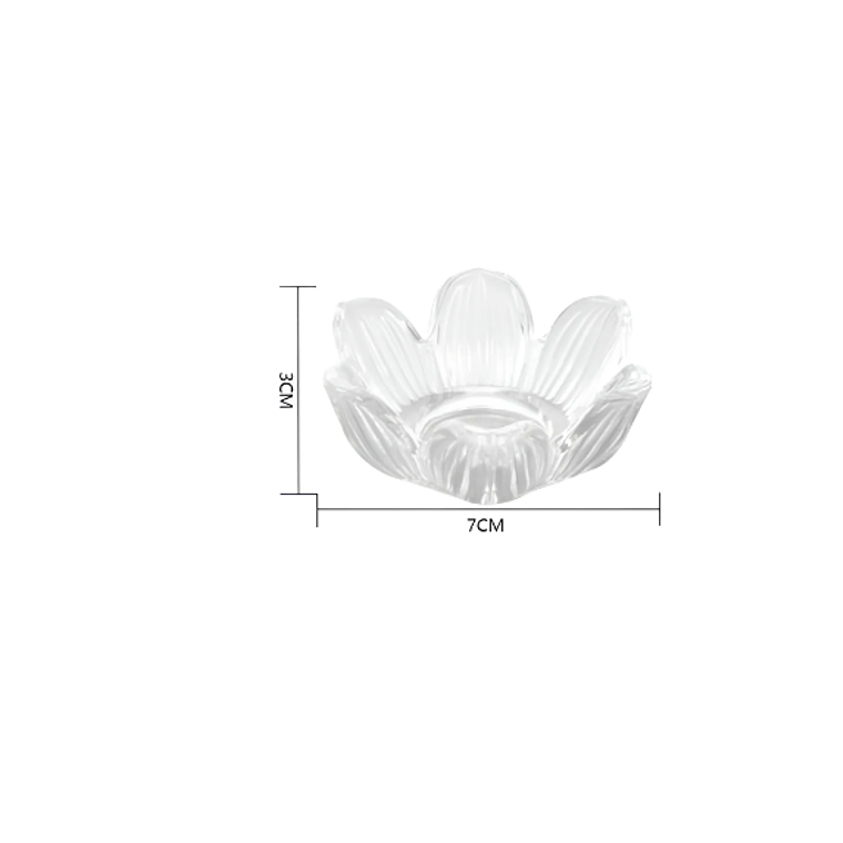 Portavelas De Vidrio Cristal Diseño Flor De Loto Decorat 5