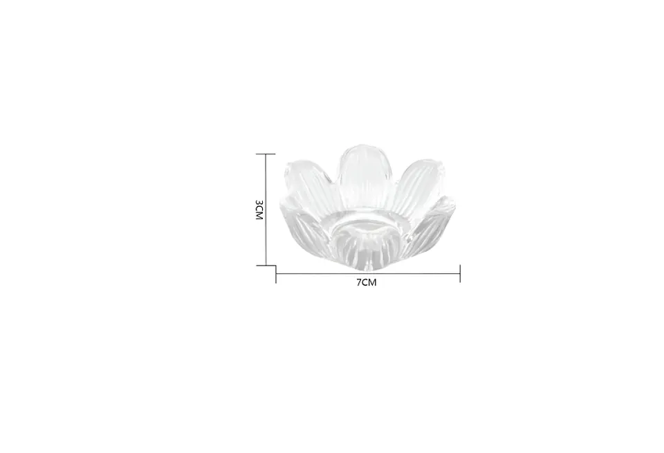 Portavelas De Vidrio Cristal Diseño Flor De Loto Decorat 5
