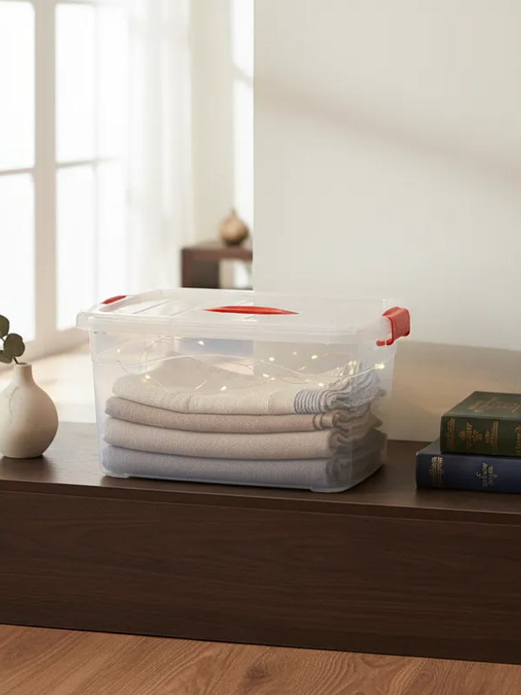 Caja Organizadora Plástica Transparente con Tapa  5