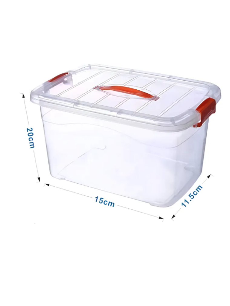 Caja Organizadora Plástica 1 Lts Transparente Con Tapa 3
