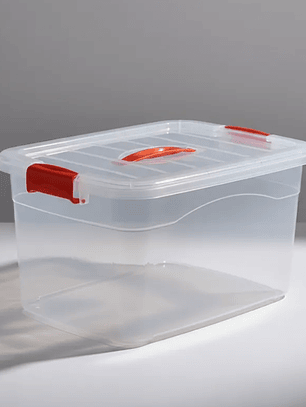 Caja Organizadora Plástica 1 Lts Transparente Con Tapa