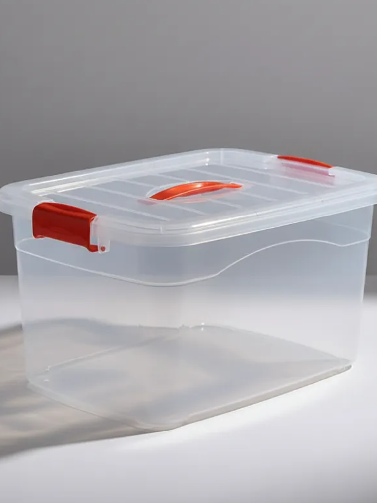 Caja Organizadora Plástica 1 Lts Transparente Con Tapa 2