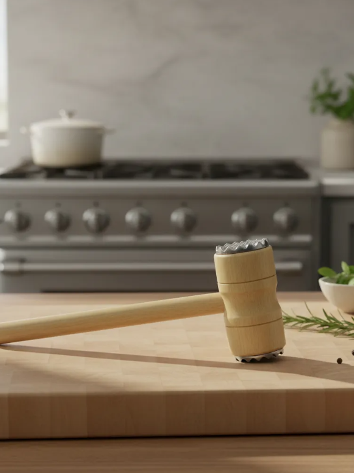 Mazo Martillo Ablandador De Carne De Madera Para Cocina 3