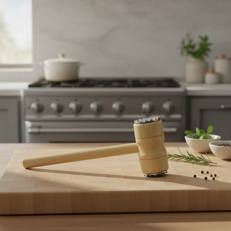 Mazo Martillo Ablandador De Carne De Madera Para Cocina 3