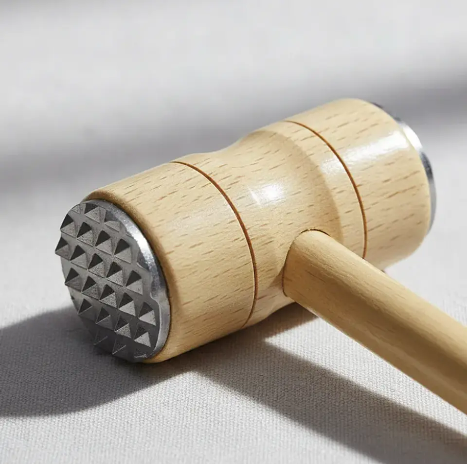 Mazo Martillo Ablandador De Carne De Madera Para Cocina 4
