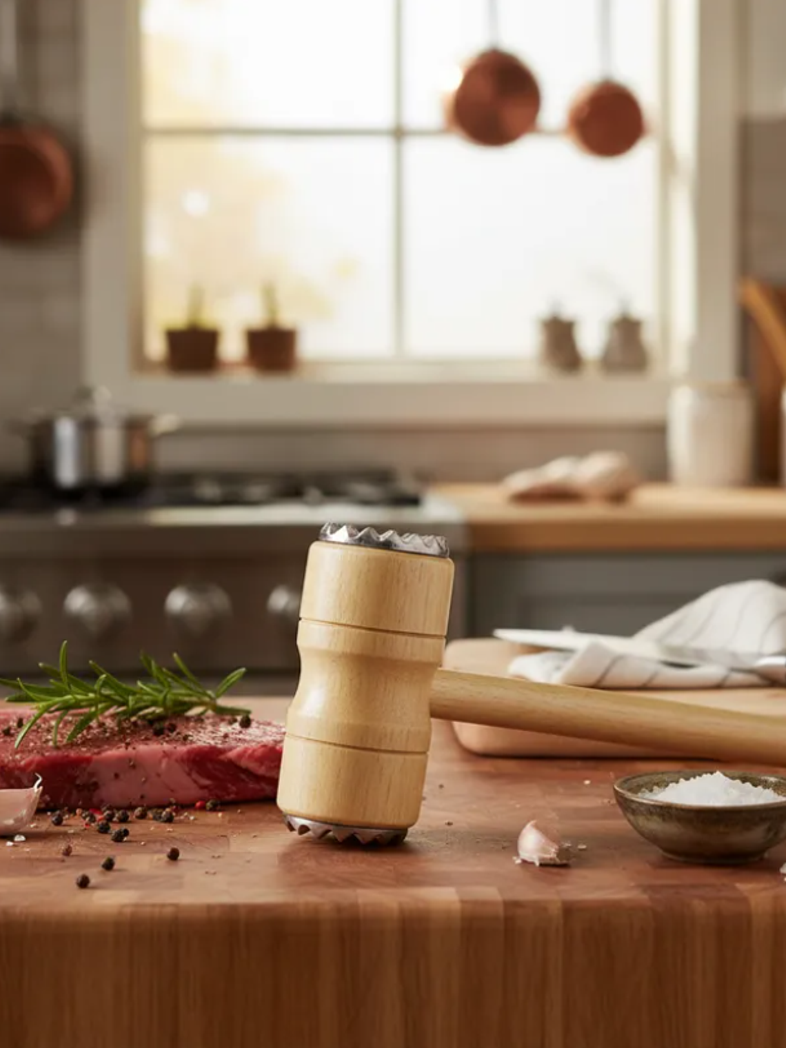 Mazo Martillo Ablandador De Carne De Madera Para Cocina 1