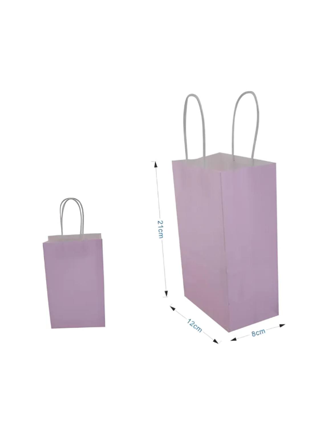 Bolsa De Papel Kraft Lila Con Asas 21x12x8cm Para Regalo 5