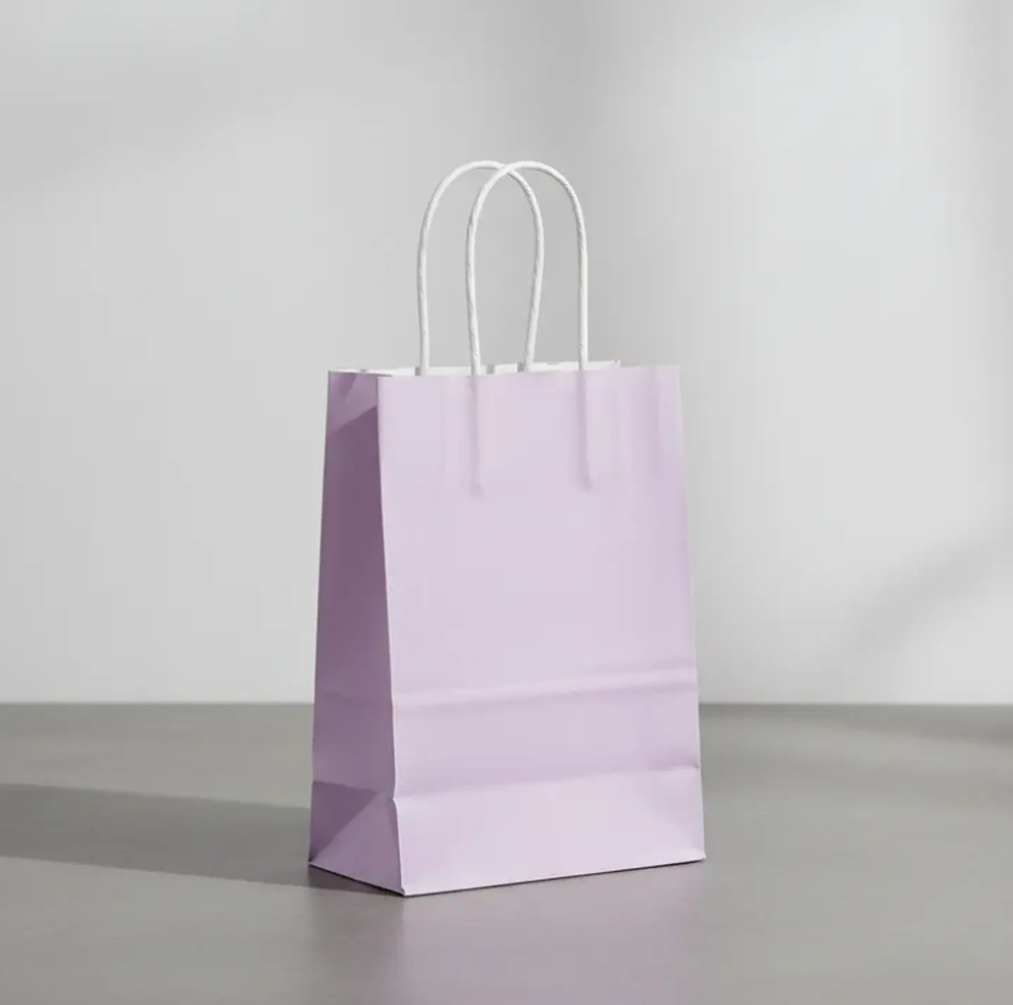 Bolsa De Papel Kraft Lila Con Asas 21x12x8cm Para Regalo 3