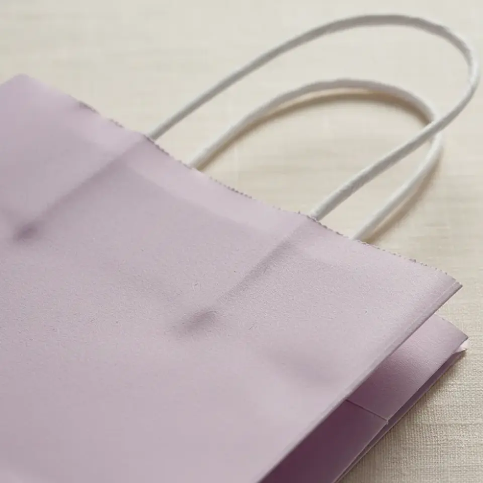 Bolsa De Papel Kraft Lila Con Asas 21x12x8cm Para Regalo 4