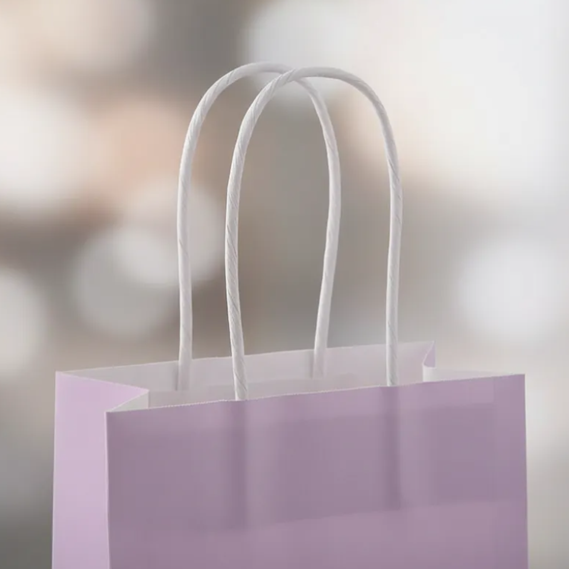 Bolsa De Papel Kraft Lila Con Asas 21x12x8cm Para Regalo 6