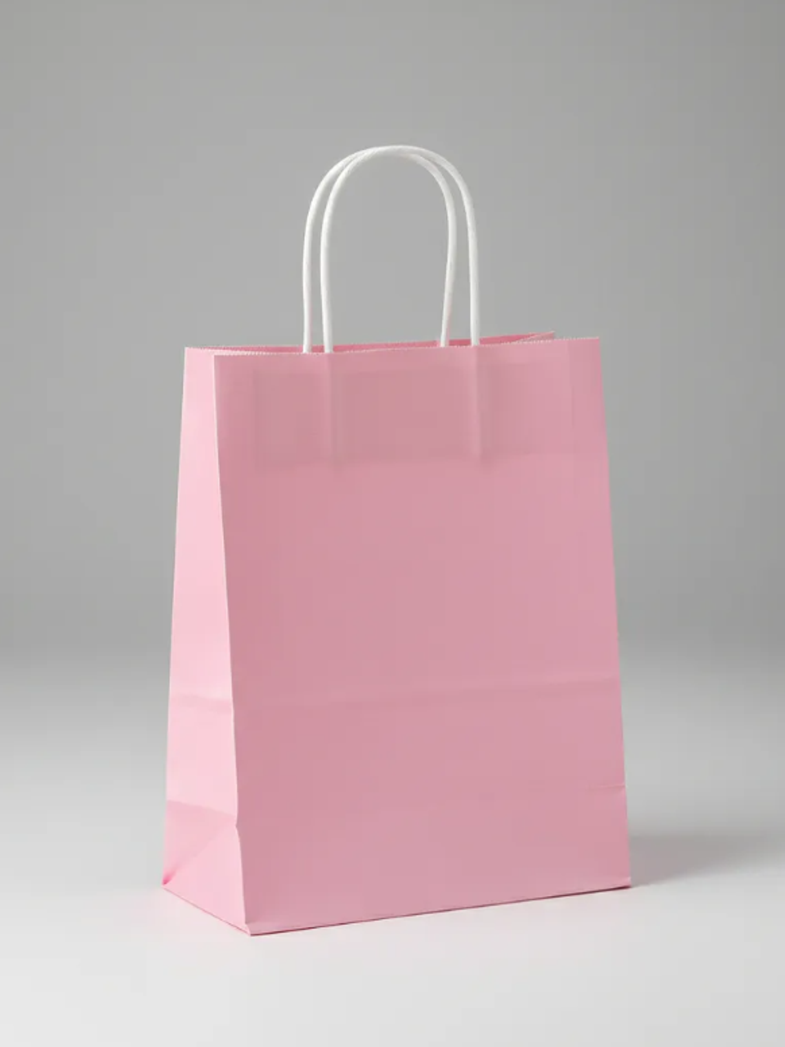 Bolsa de papel kraft rosada 21x12x8cm con asas 4