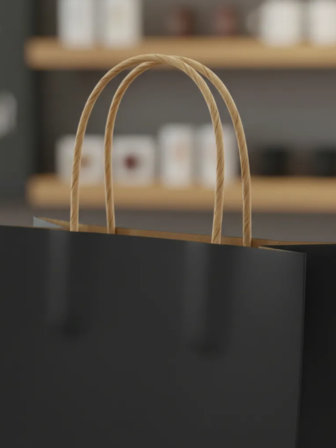 Bolsa Papel Kraft Negra Regalo Con Asa 21x12x8 Cm 5