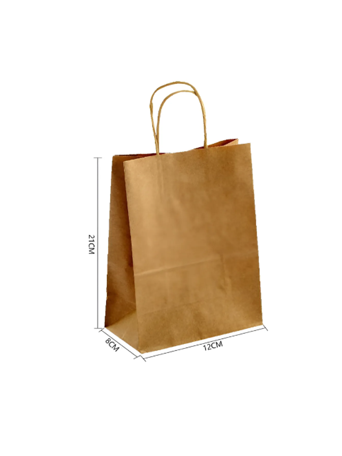 Bolsa Papel Kraft Con Asa 21x12x8cm Para Regalo 5