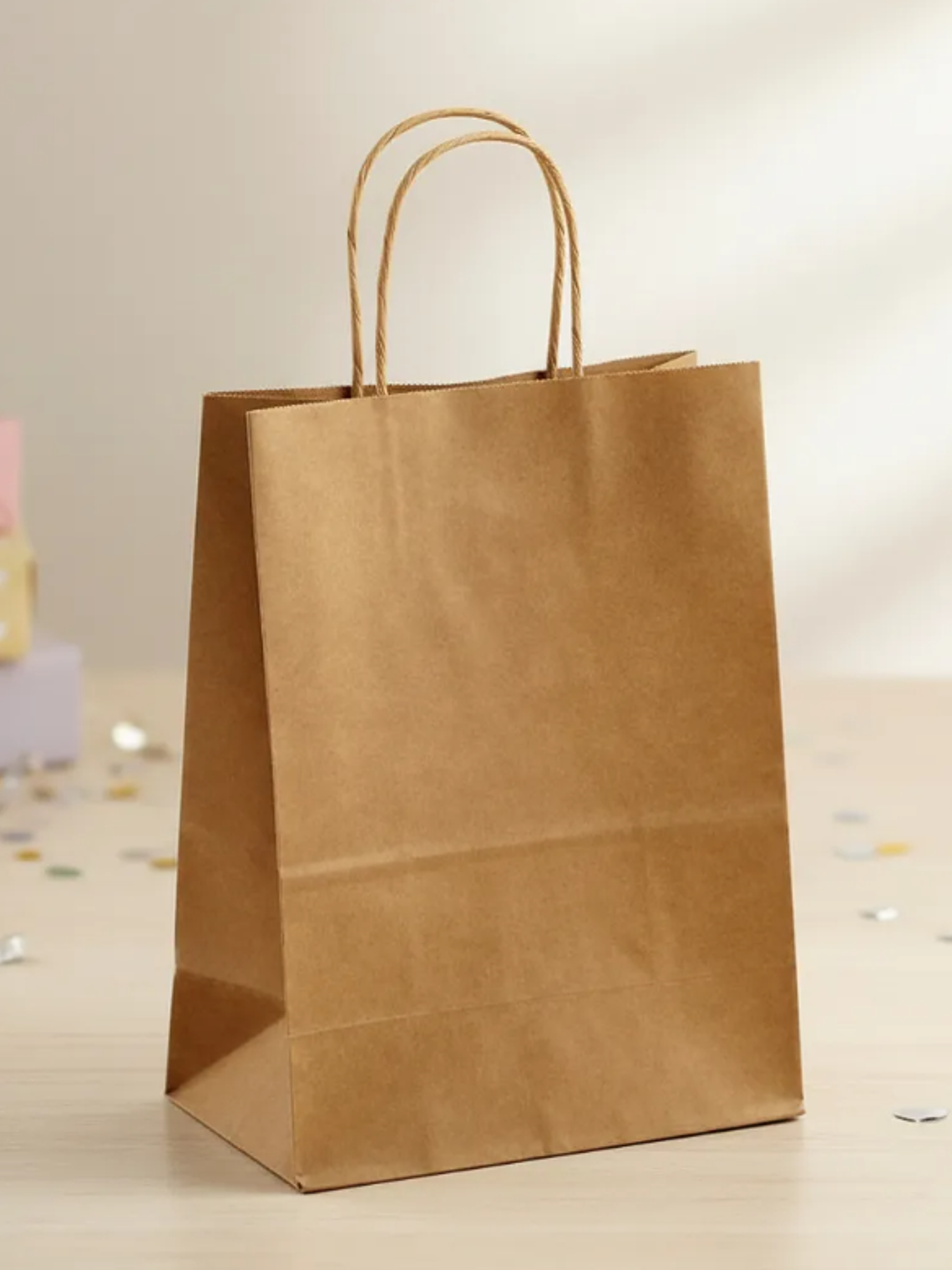 Bolsa Papel Kraft Con Asa 21x12x8cm Para Regalo 1