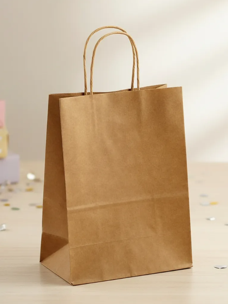 Bolsa Papel Kraft Con Asa 21x12x8cm Para Regalo 1