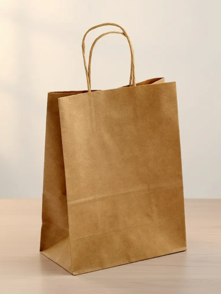 Bolsa Papel Kraft Con Asa 21x12x8cm Para Regalo 4