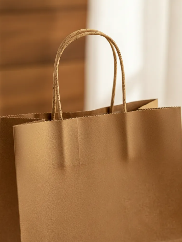 Bolsa Papel Kraft Con Asa 21x12x8cm Para Regalo 3