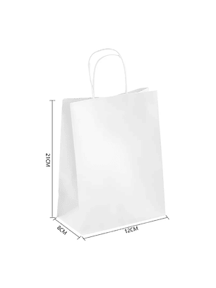 Bolsa De Papel Kraft Blanca Con Asas 