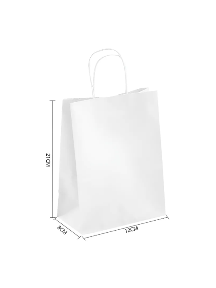 Bolsa De Papel Kraft Blanca Con Asas  2