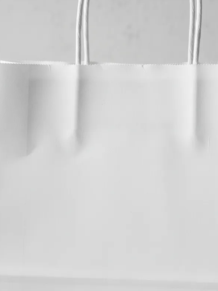 Bolsa De Papel Kraft Blanca Con Asas  3