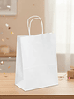 Bolsa De Papel Kraft Blanca Con Asas  - Miniatura 1