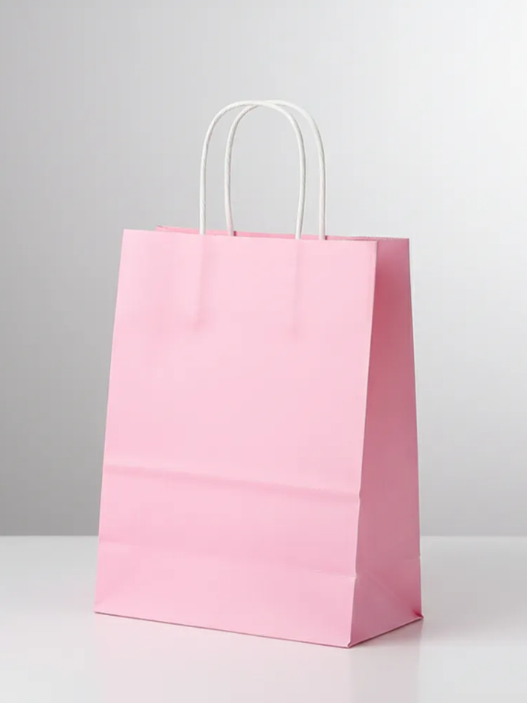 Bolsa De Papel Kraft Rosada Para Regalo 3