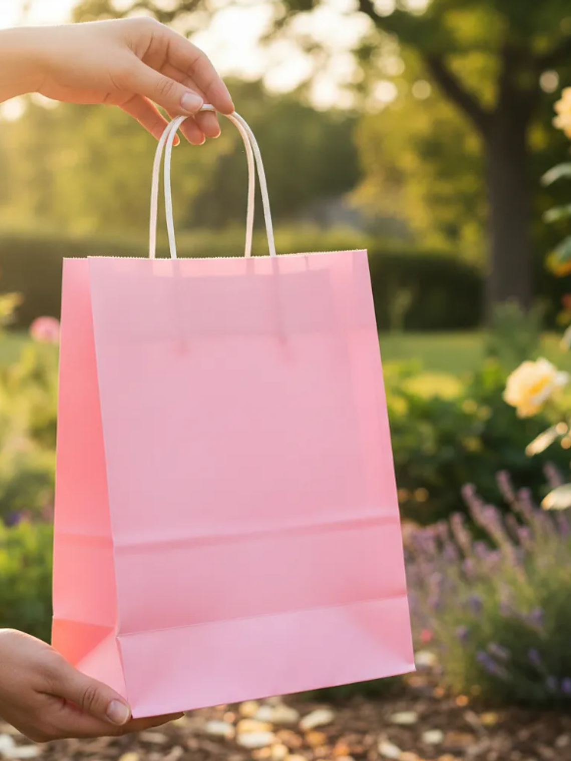  Bolsa De Papel Kraft Rosada Para Regalo 7