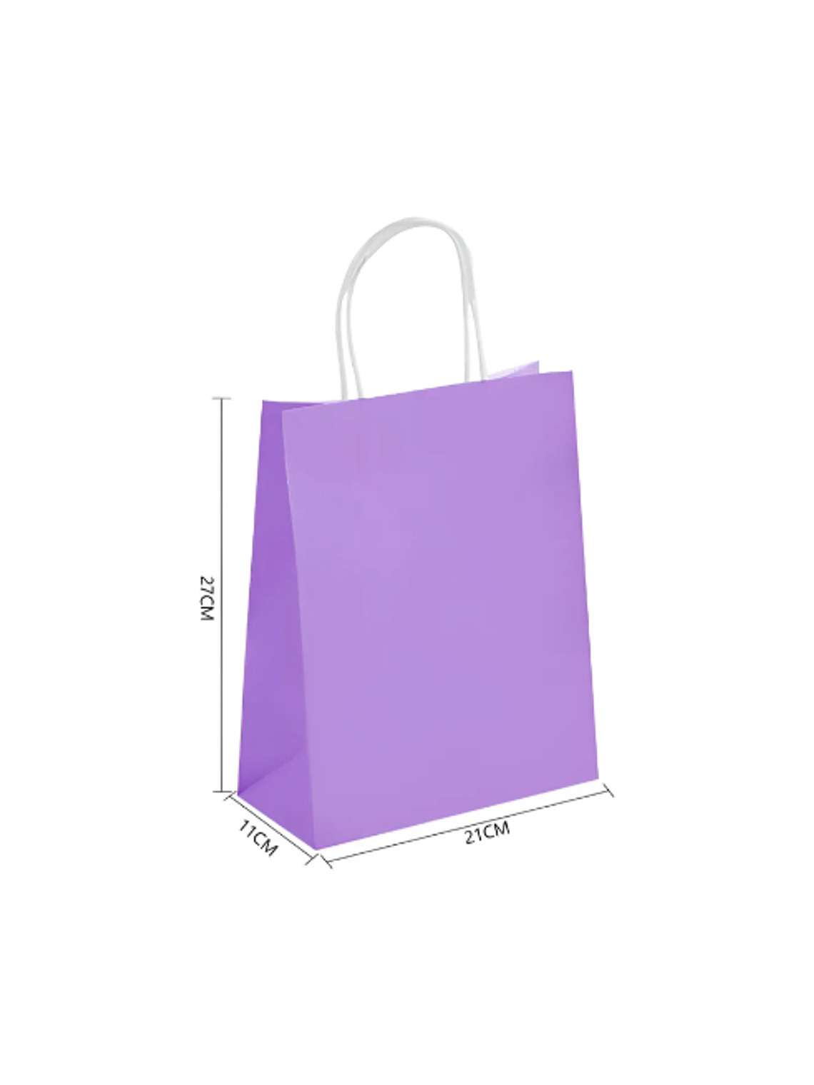 Bolsa Papel Kraft Lila Con Asas 27x21x11cm 3