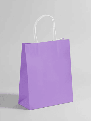 Bolsa Papel Kraft Lila Con Asas 27x21x11cm