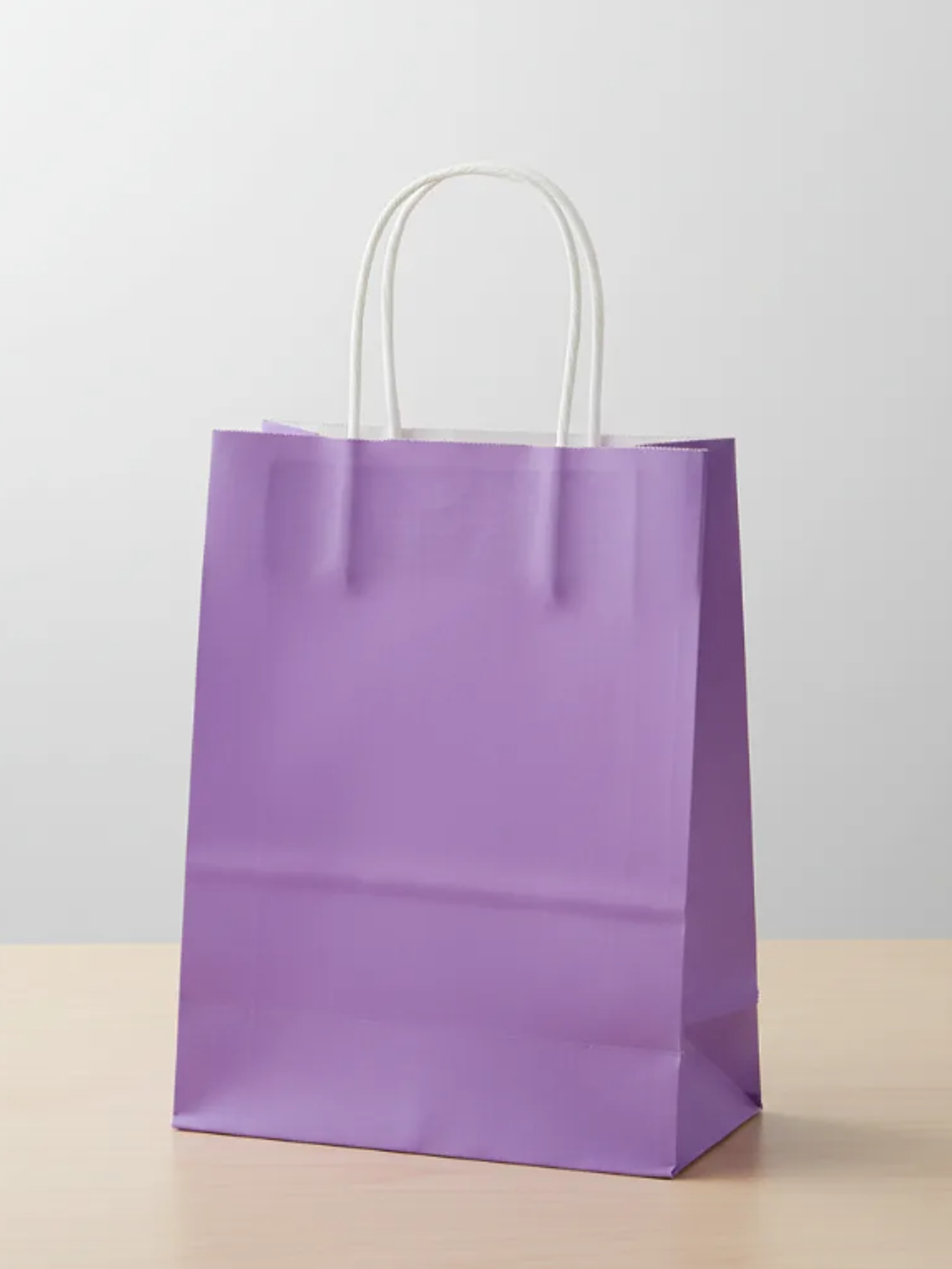 Bolsa Papel Kraft Lila Con Asas 27x21x11cm 4