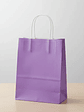 Bolsa Papel Kraft Lila Con Asas 27x21x11cm - Miniatura 4