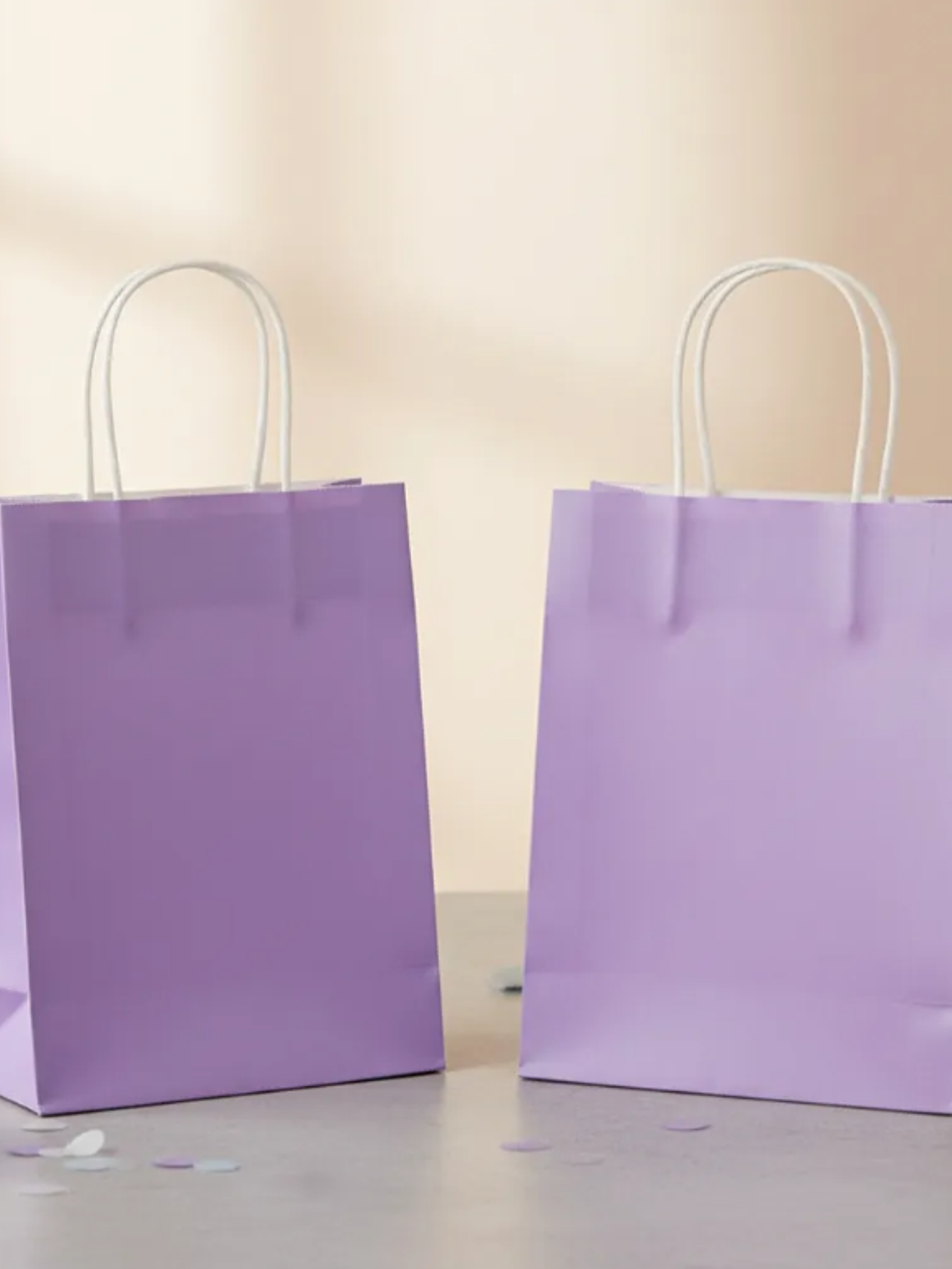 Bolsa Papel Kraft Lila Con Asas 27x21x11cm 1