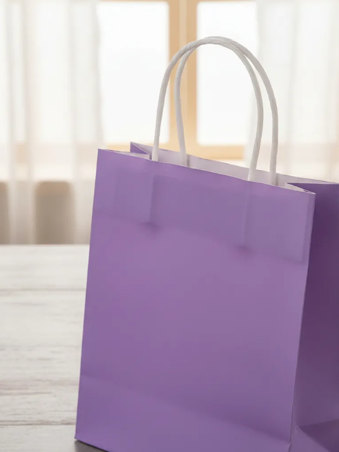 Bolsa Papel Kraft Lila Con Asas 27x21x11cm 7