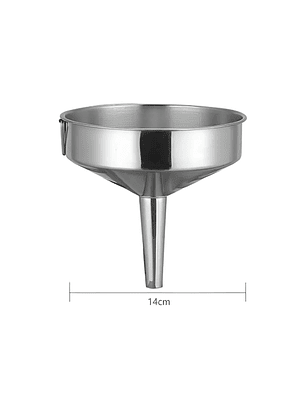 Embudo de acero inoxidable boca ancha 14 cm cocina