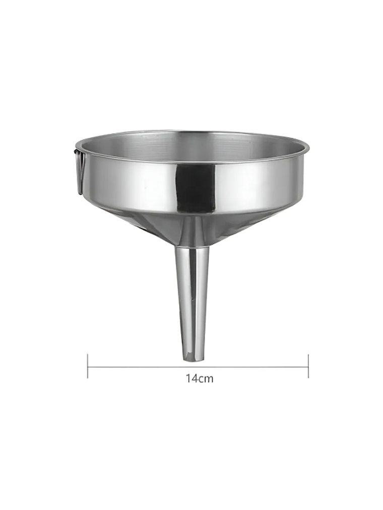 Embudo de acero inoxidable boca ancha 14 cm cocina 2